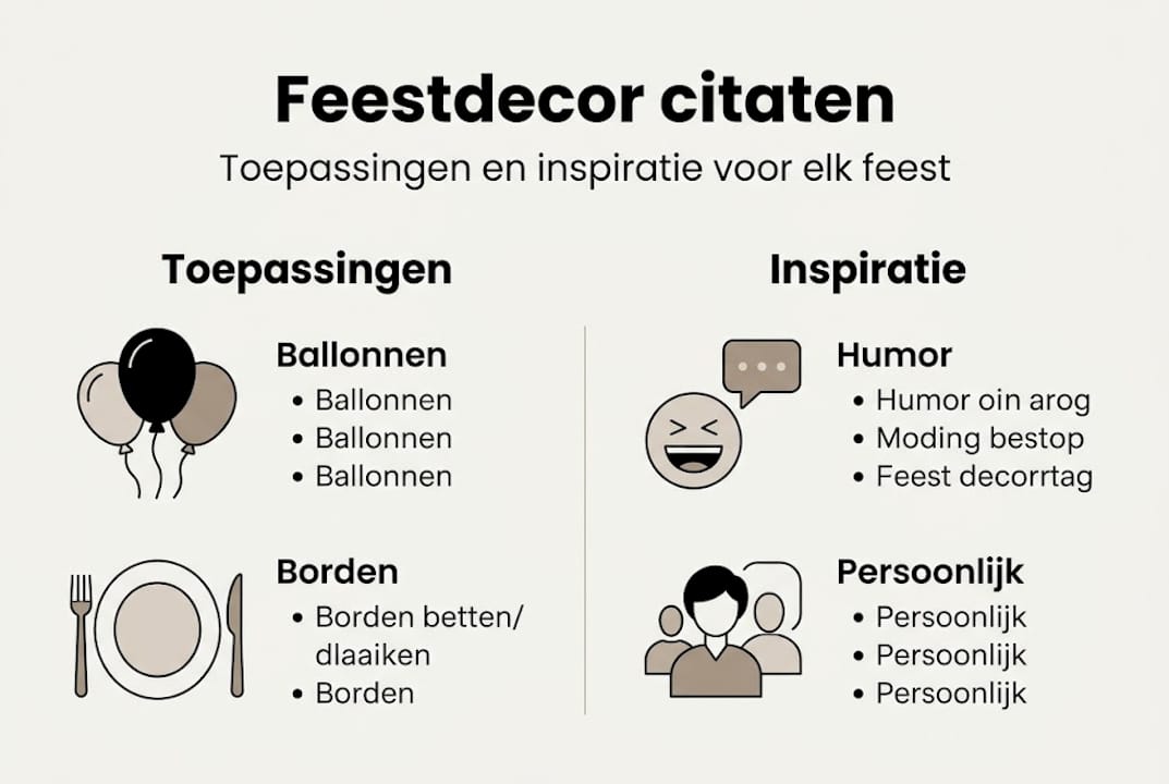 Inspirerende quotes voor feestdecoratie: ideeën en praktische tips in één overzichtelijke infographic