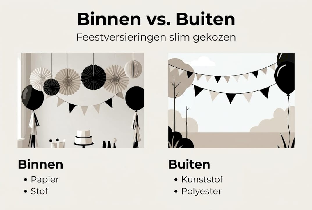 Infographic: een overzicht van verschillende feestdecoraties voor binnen en buiten