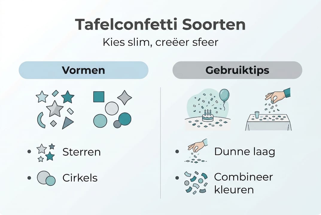 Overzicht: verschillende soorten tafelconfetti en handige tips