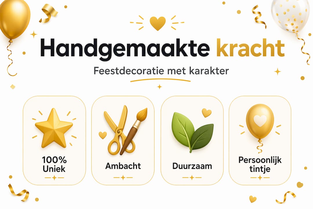 Infographic: waarom kiezen voor handgemaakte decoratie? Ontdek de grootste voordelen op een rij.