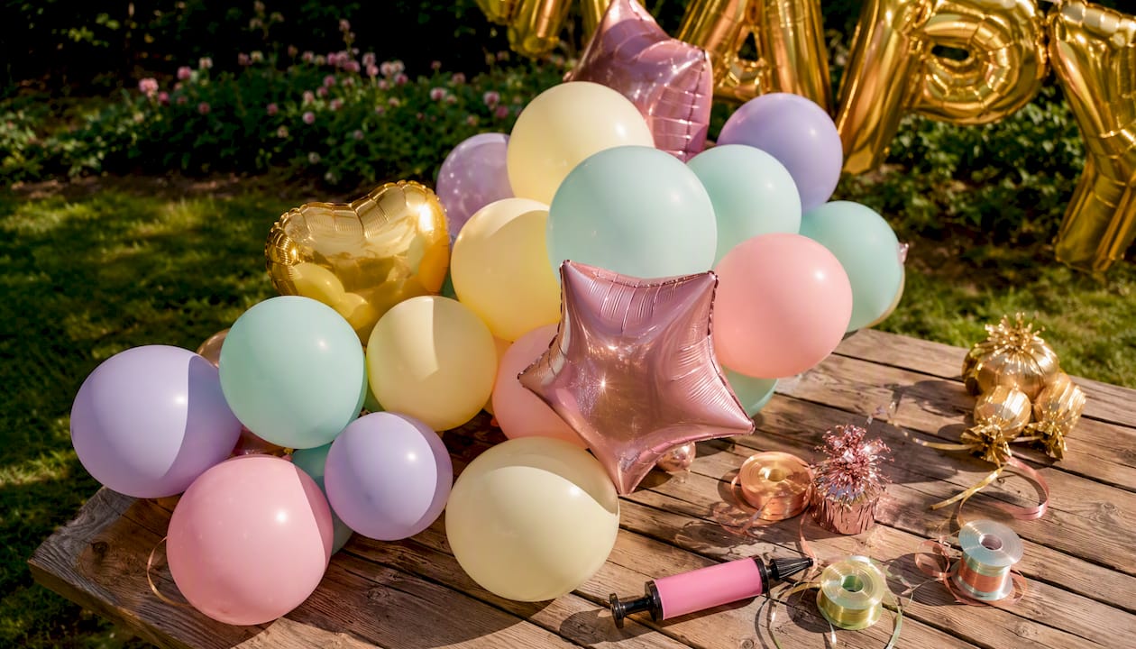 Vrolijke ballonnen voor de babyshower: van latex en folie tot ballonnen met letters, alles om het feestje compleet te maken.