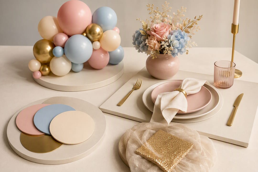 Samenhangende partystyling met vier onderdelen