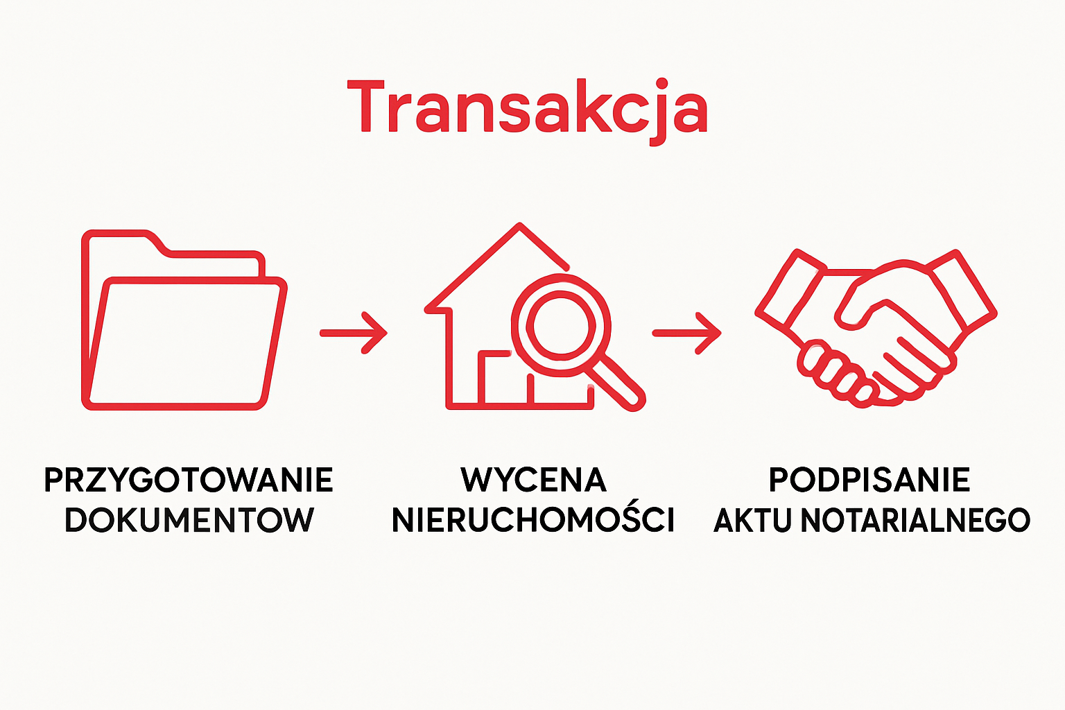Infographic showing three steps: documentation, valuation, signing