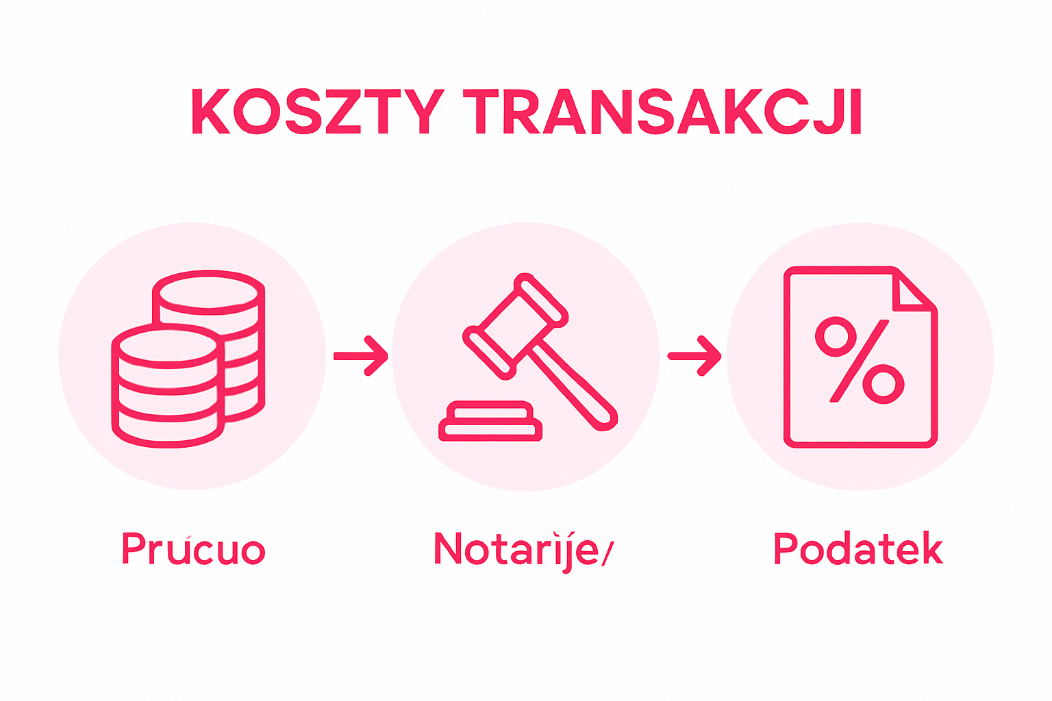 Infographic with icons for real estate transaction costs