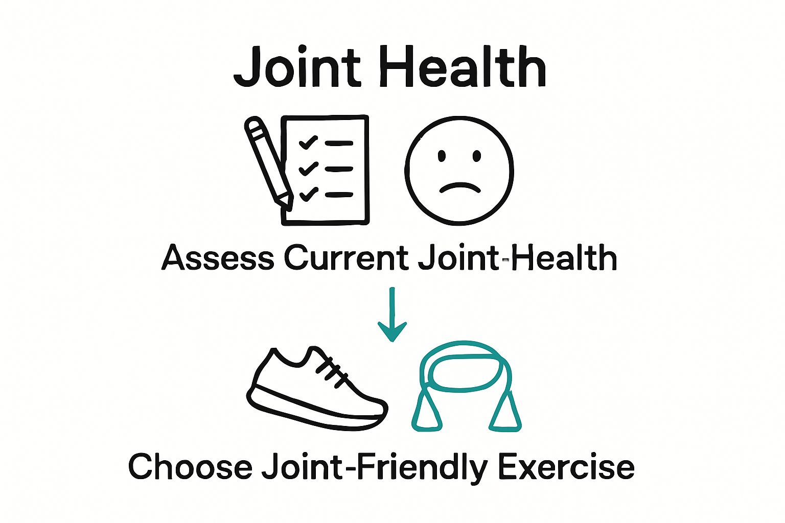 Infographic showing assessment and exercise selection for joint health