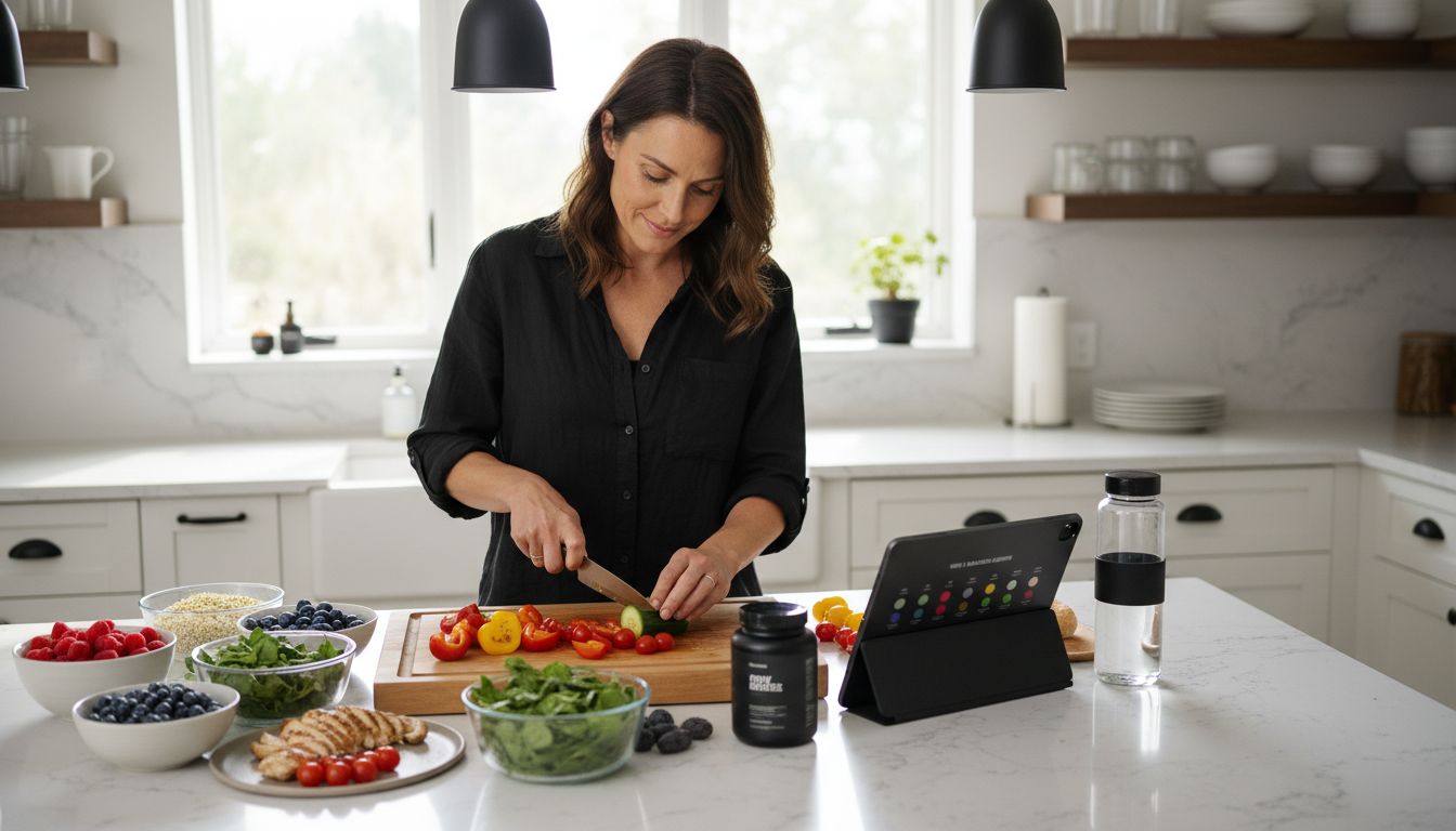 adult healthy kitchen