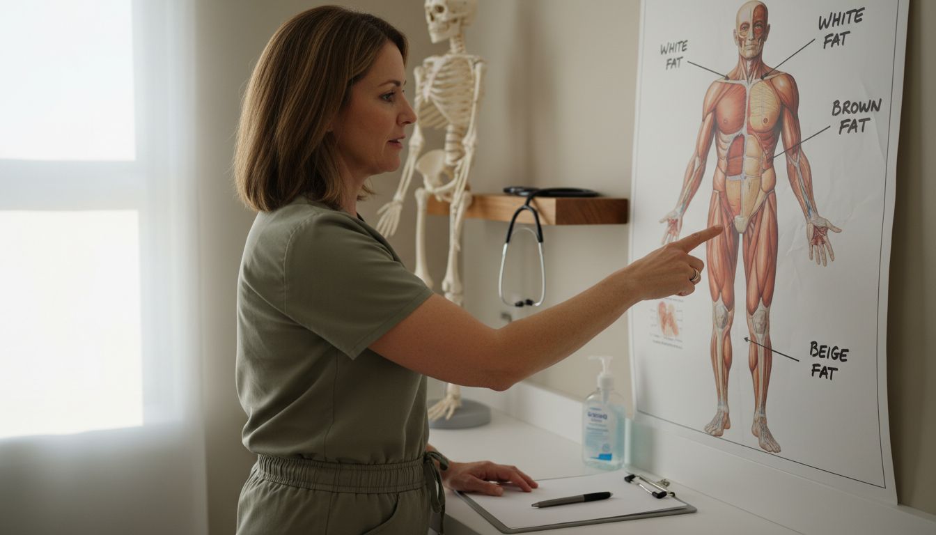 Doctor explains types of body fat diagram