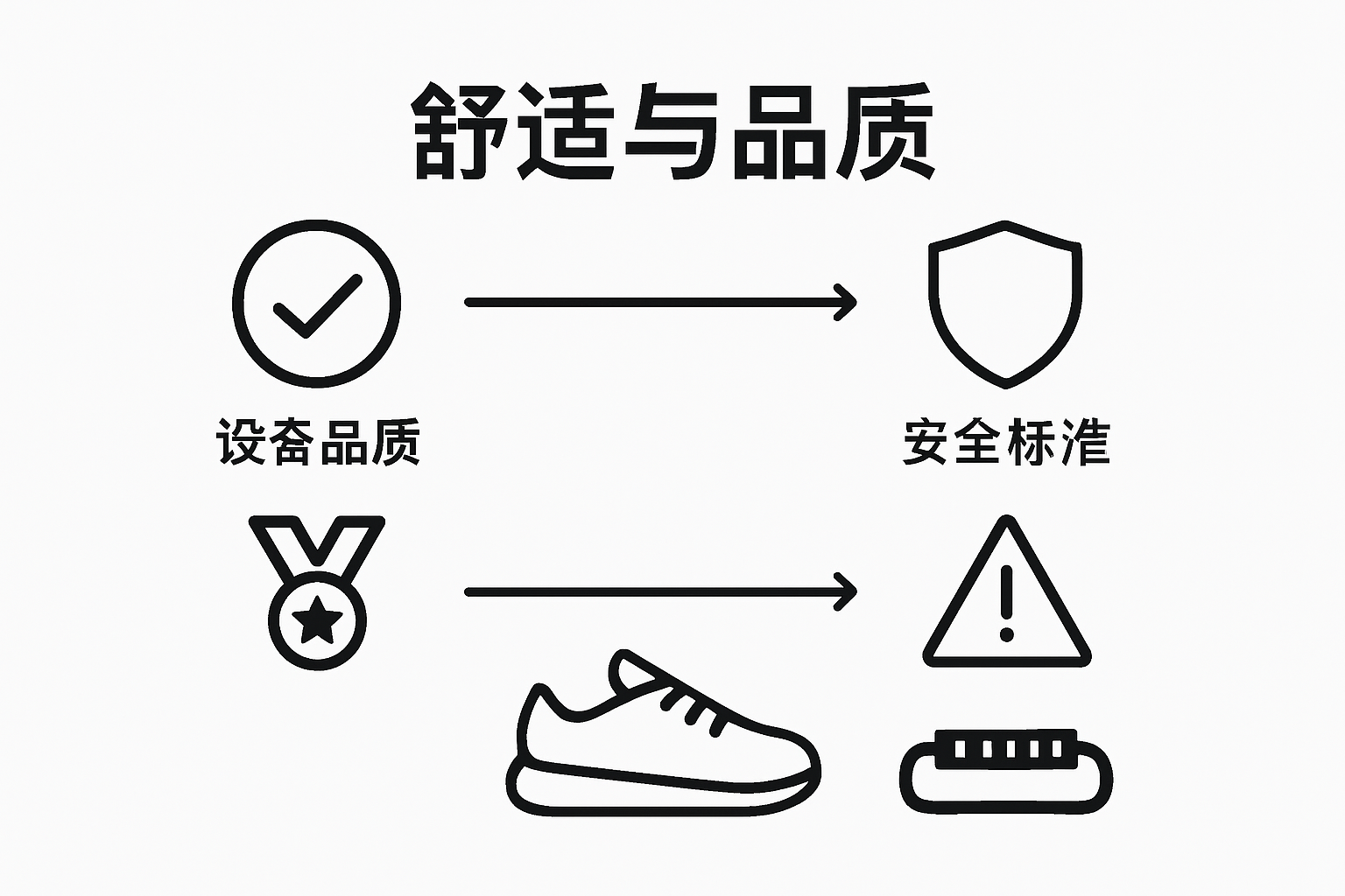 Infographic comparing quality and safety in equipment
