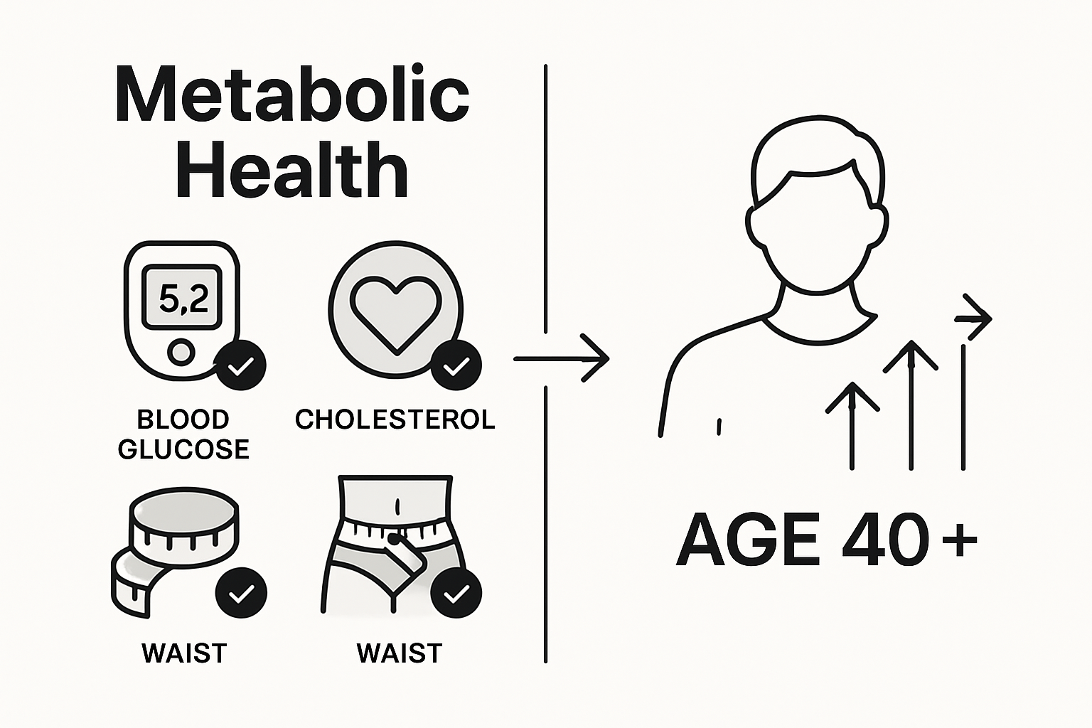 Infographic on metabolic markers after 40