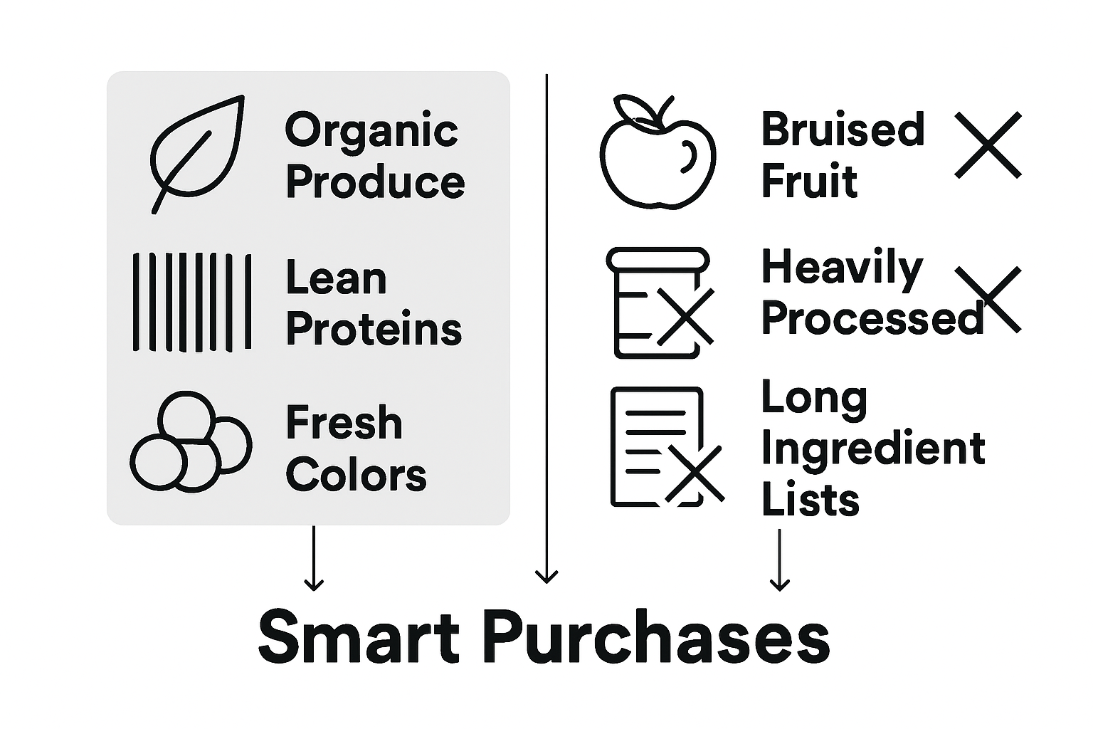 Infographic assessing food quality for shoppers