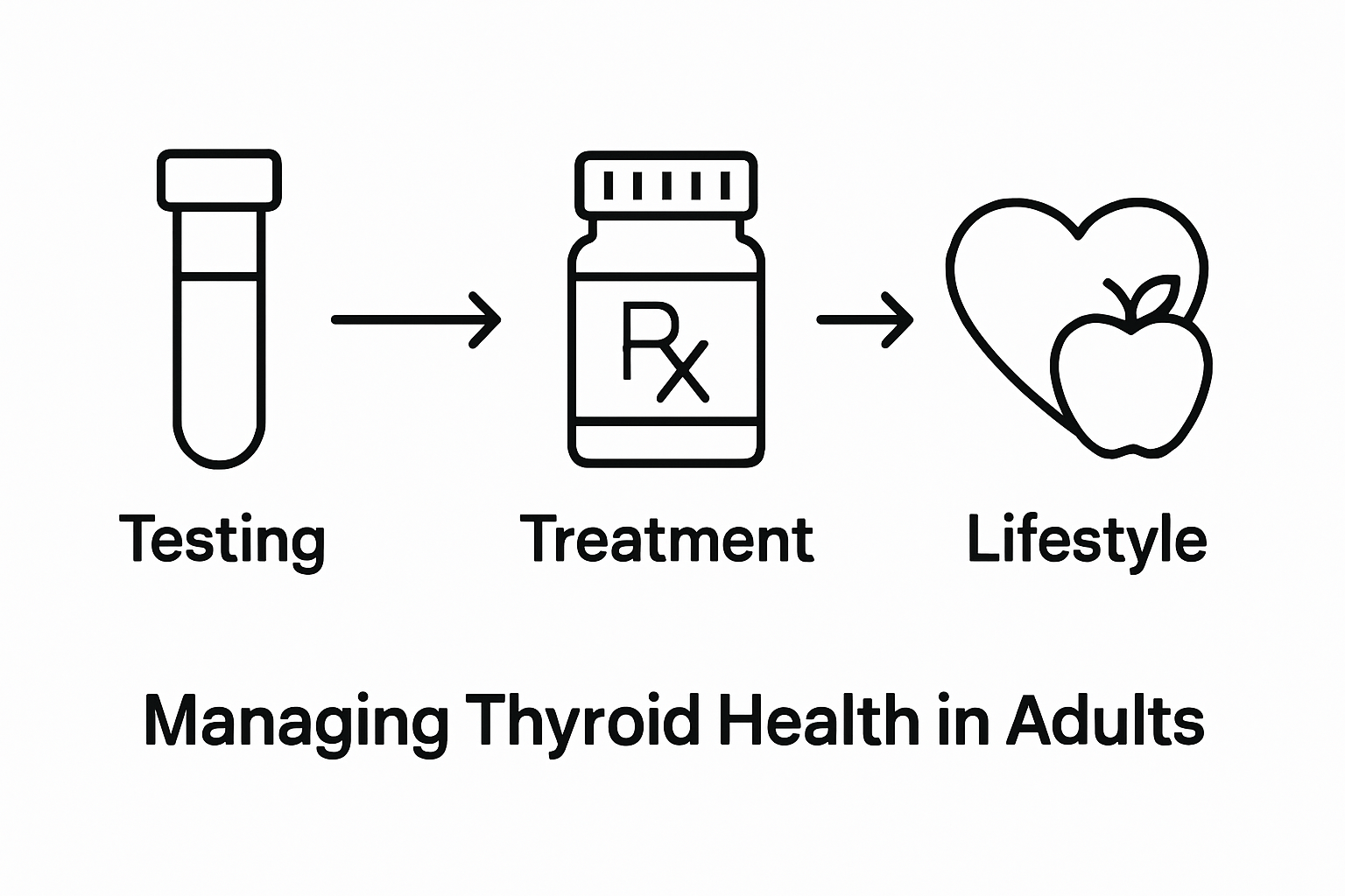 Steps for thyroid health management infographic