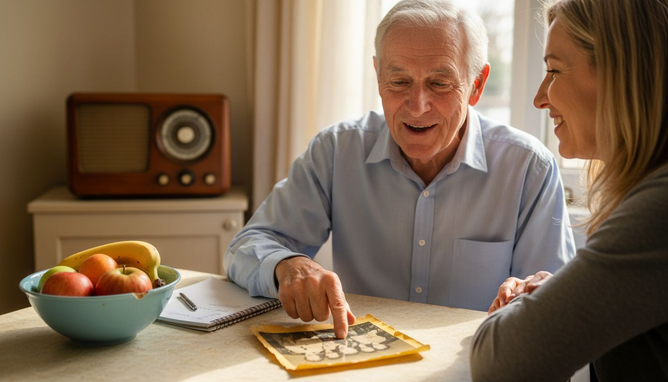 Senior and daughter discuss family memories