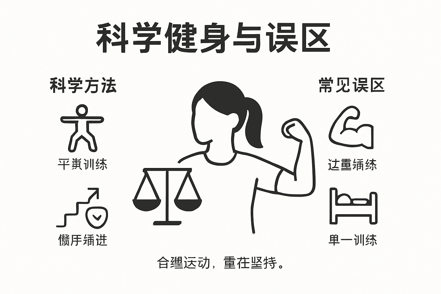 中老年女性健身常见误区与科学锻炼指南信息图