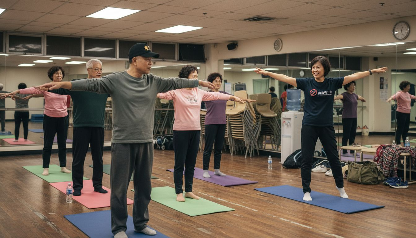 社区健身房老年人团体健身课程