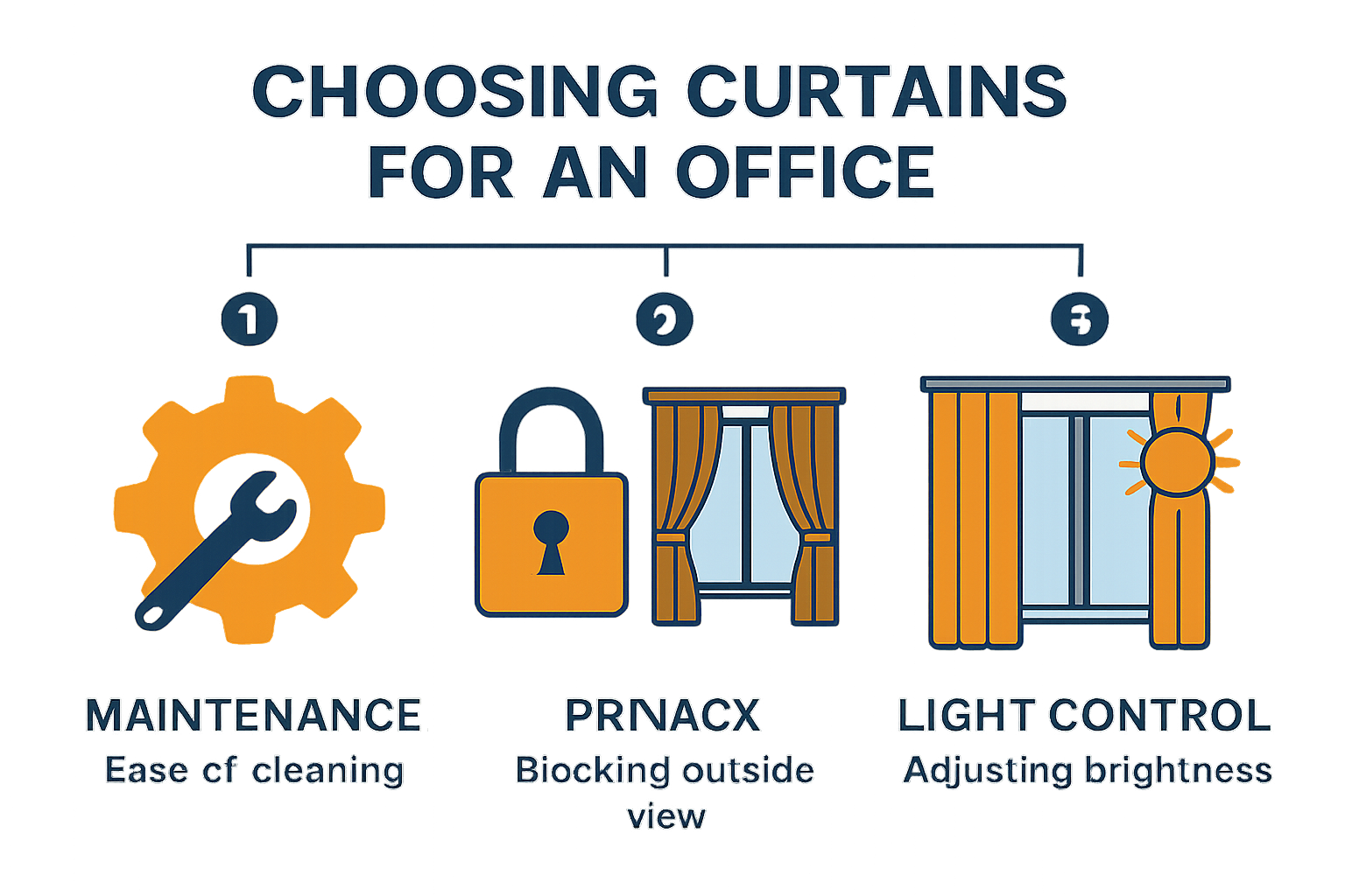 Functional challenges of office curtains infographic