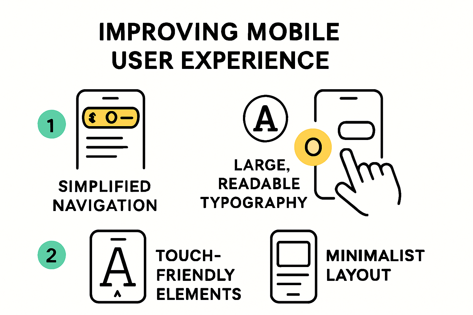Infographic showing key mobile-first design elements.