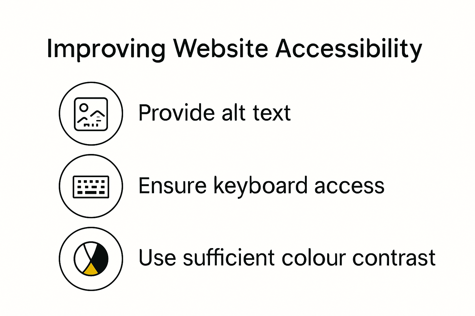 Technical strategies for website accessibility.