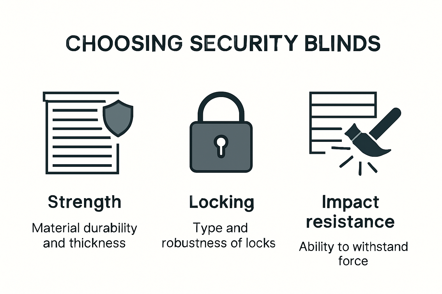 Key considerations for selecting security blinds infographic