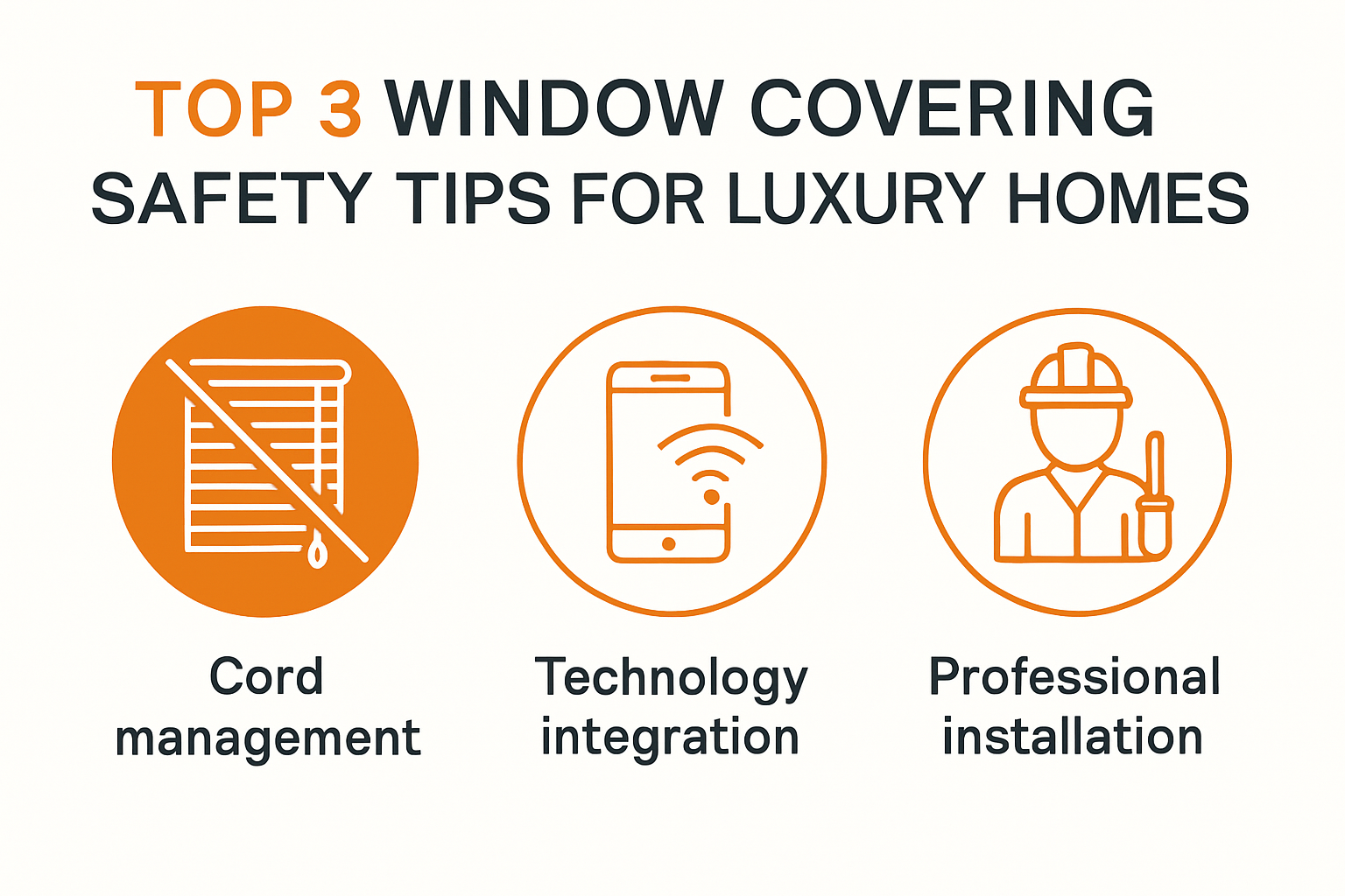 Infographic illustrating five key window covering safety tips