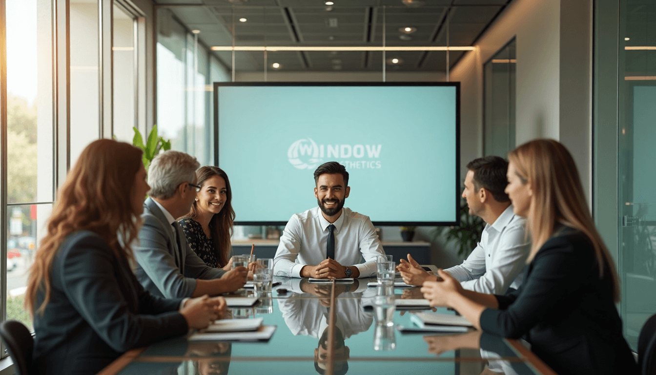 Modern Durban office with luxury windows and branded screen