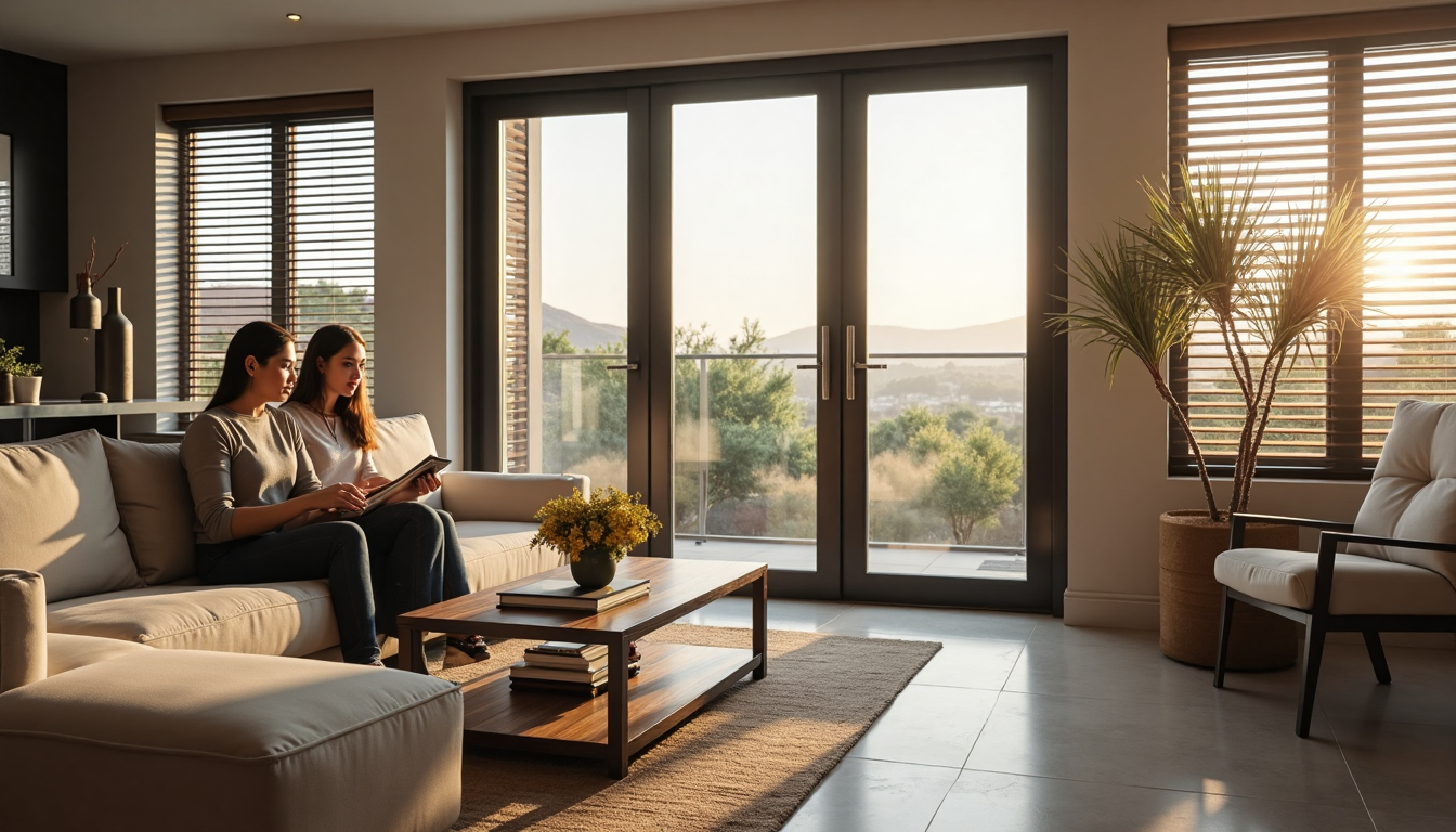 Luxury Durban living room with modern blinds and natural light
