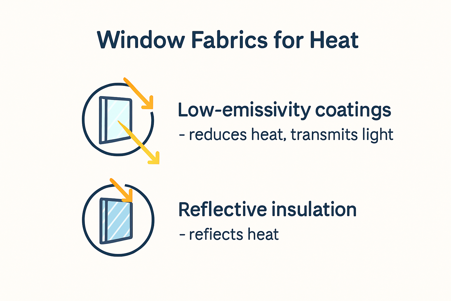 Infographic showing window fabric technologies for climate control