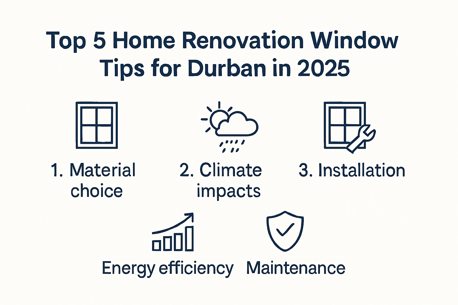 Infographic showing top 5 window renovation tips