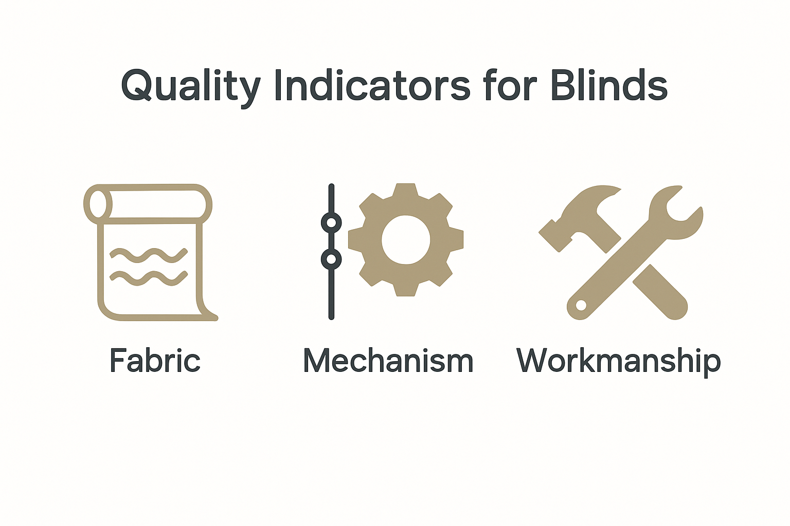 Infographic of 5 quality indicators for blinds