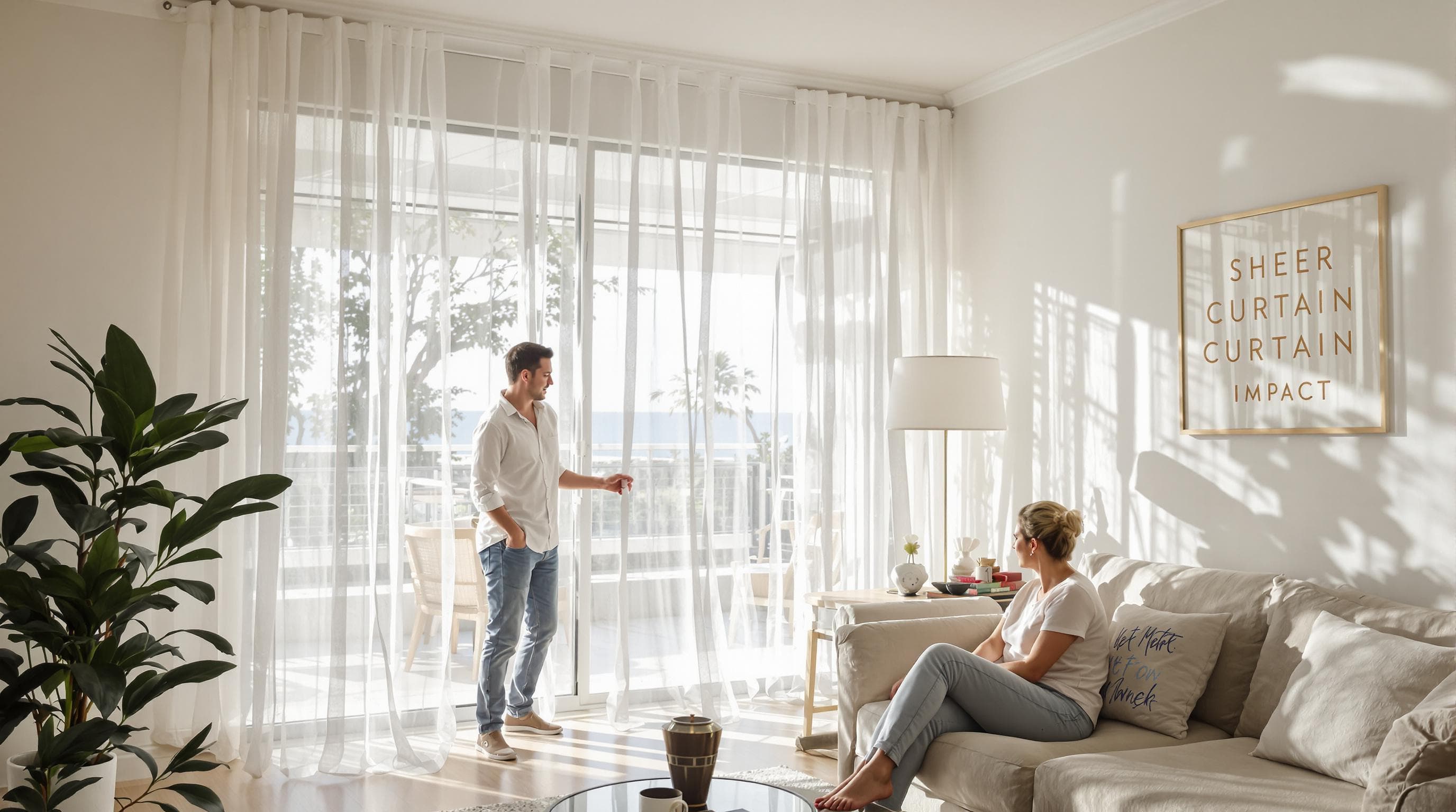 Durban living room with sheer curtains and coastal sunlight