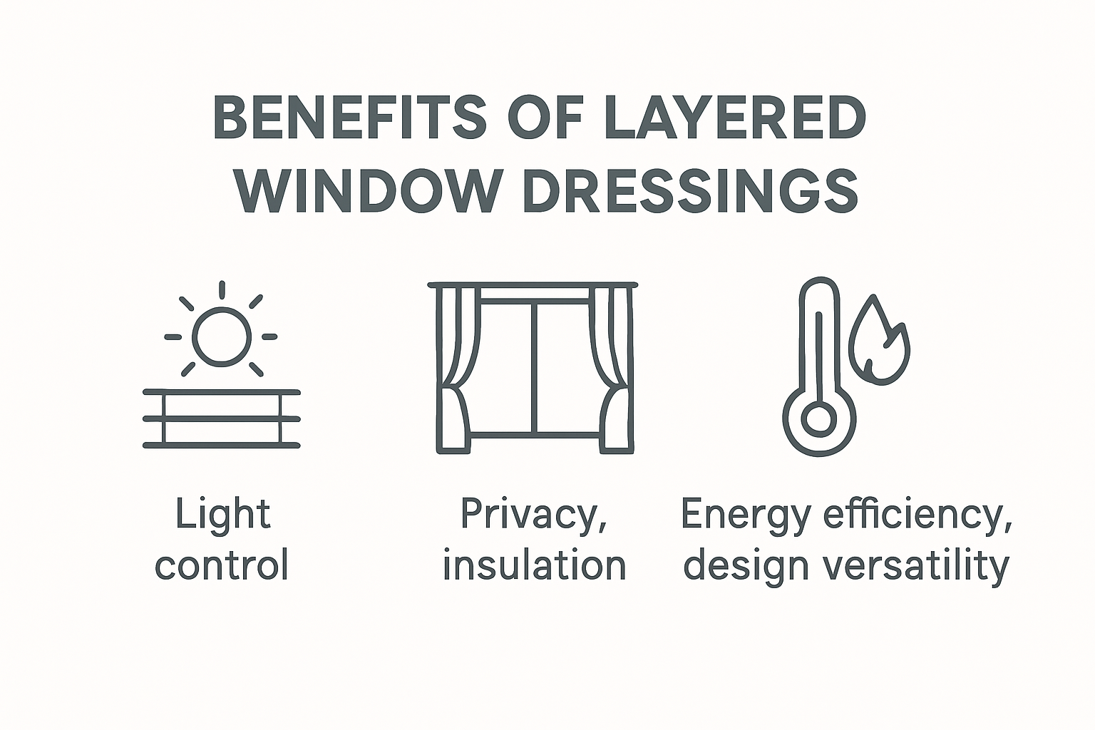 Infographic showing benefits of layered window dressings