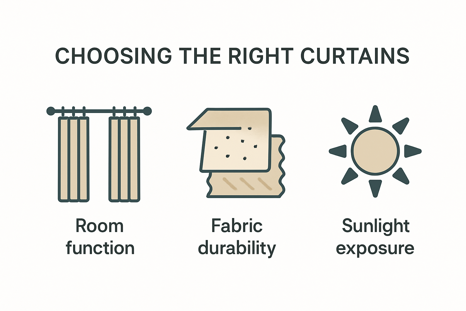 Infographic showing how to choose the right curtains