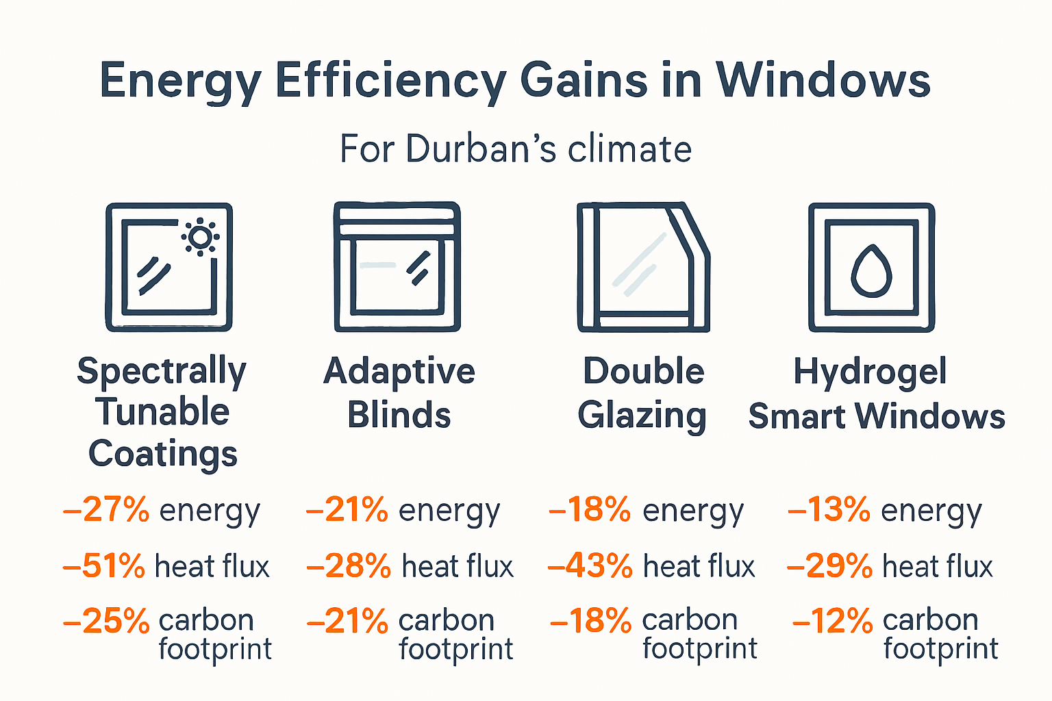 Infographic on energy-saving window technologies for interiors