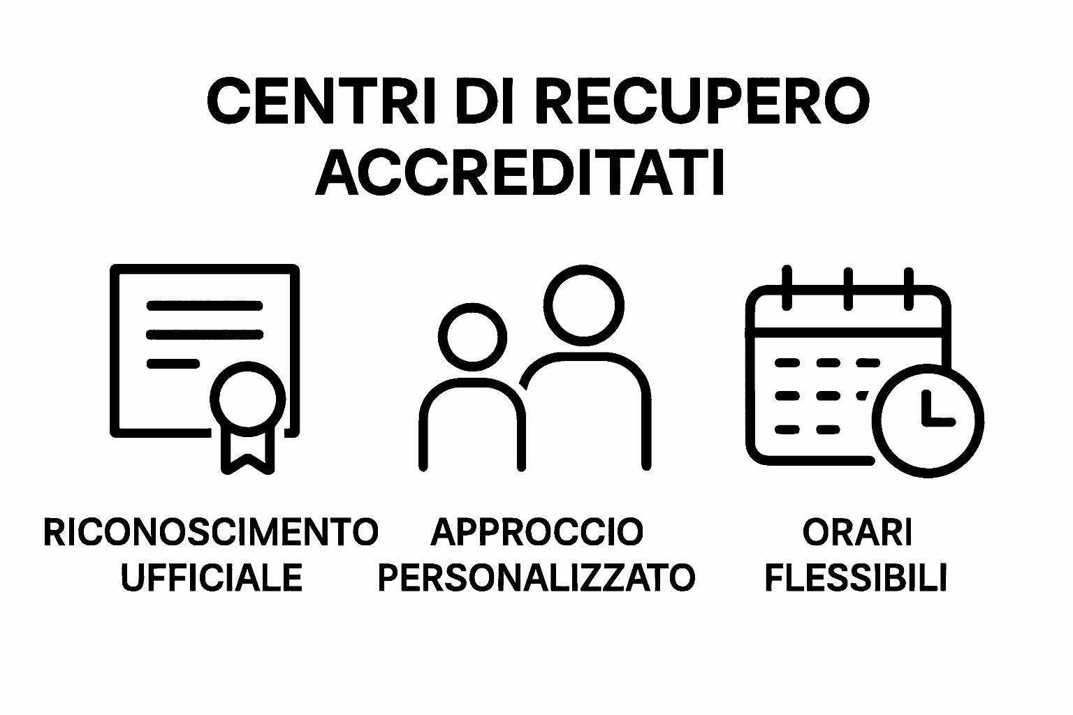 Confronto visivo tra riconoscimento, personalizzazione e flessibilità dei centri di recupero.