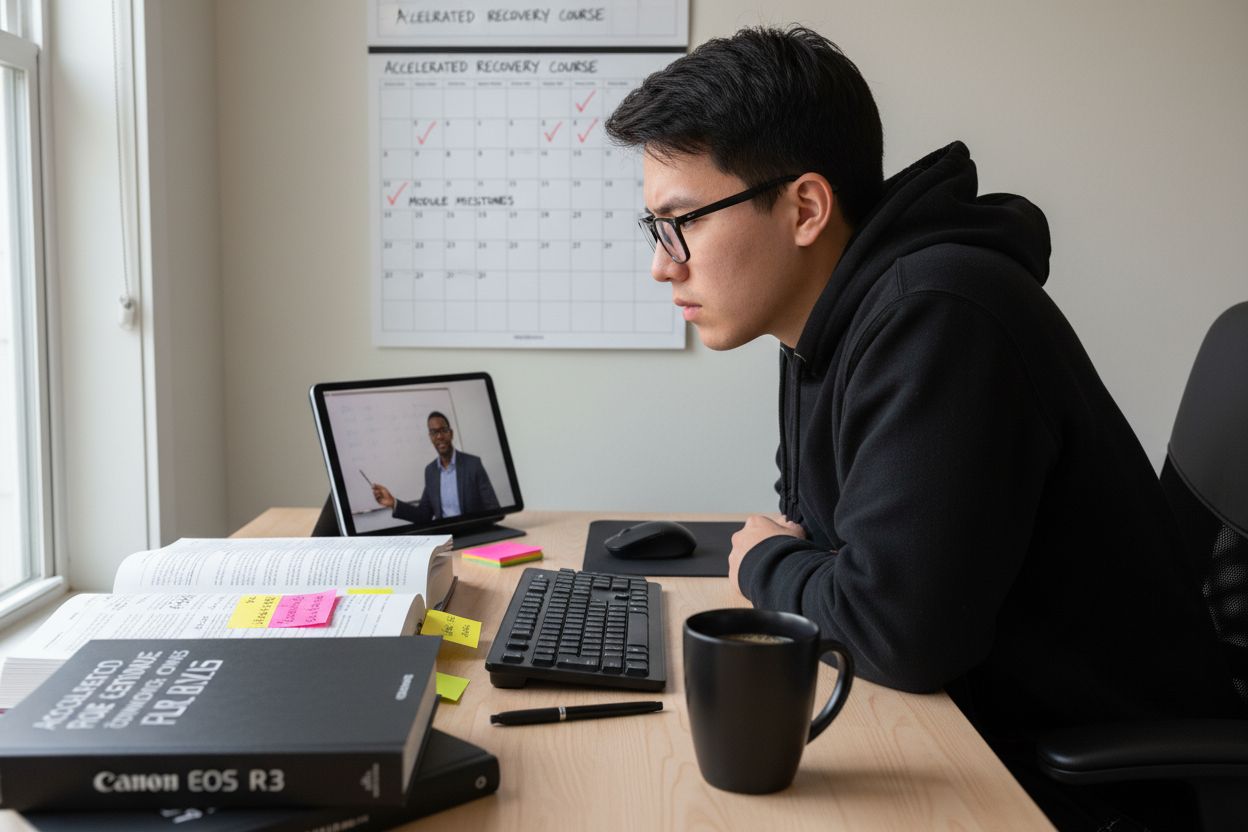 studente corso accelerato, esame online