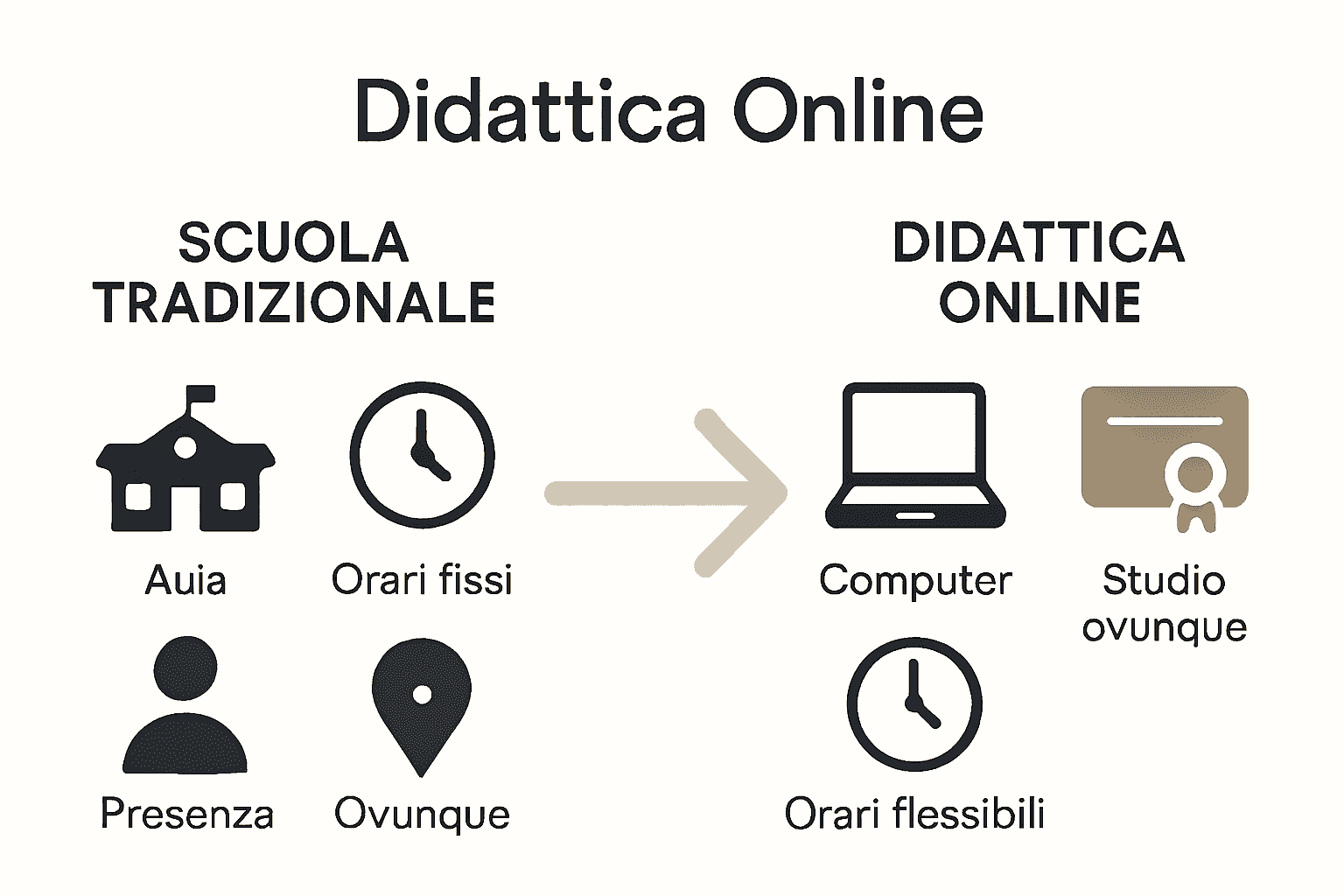 Grafico di confronto tra scuola tradizionale e didattica online