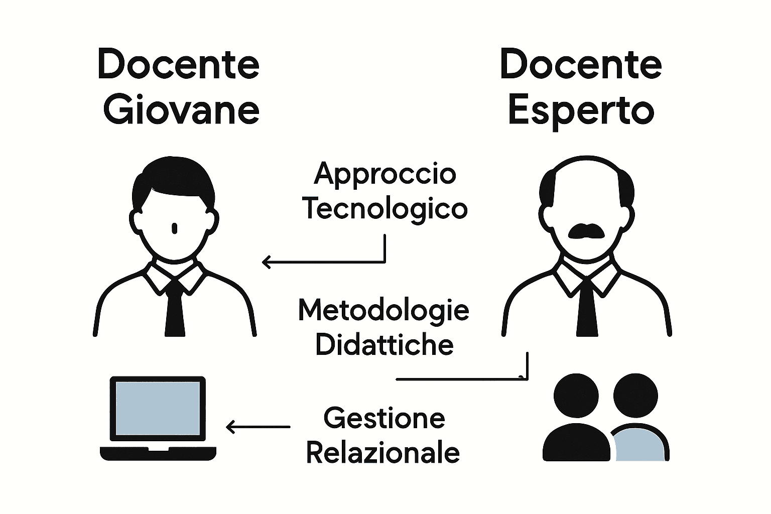 Infografica confronto docenti giovani ed esperti