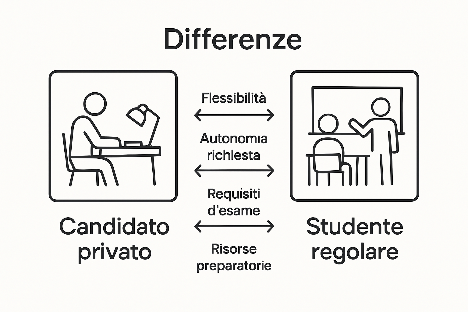 Infographic comparing privatista and internal students
