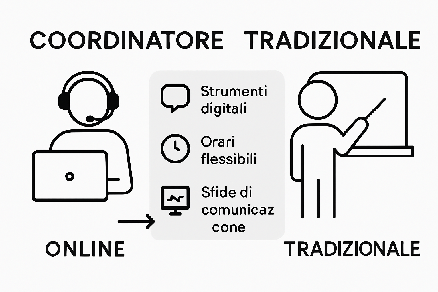 Infografica: confronto tra le diverse figure di coordinamento