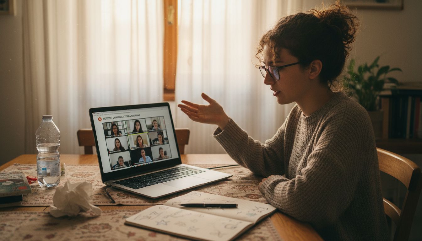 Un tutor che segue e supporta gli studenti durante una lezione online.