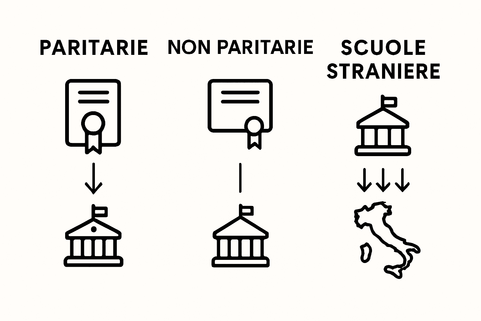 Infografica: confronto tra le diverse tipologie di scuole in Italia