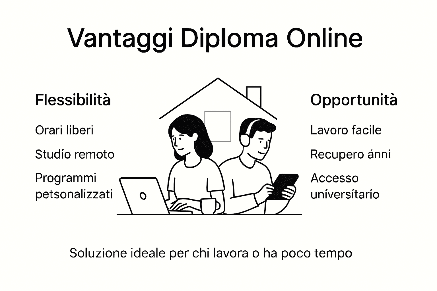 Infografica: i principali vantaggi del diploma online per adulti