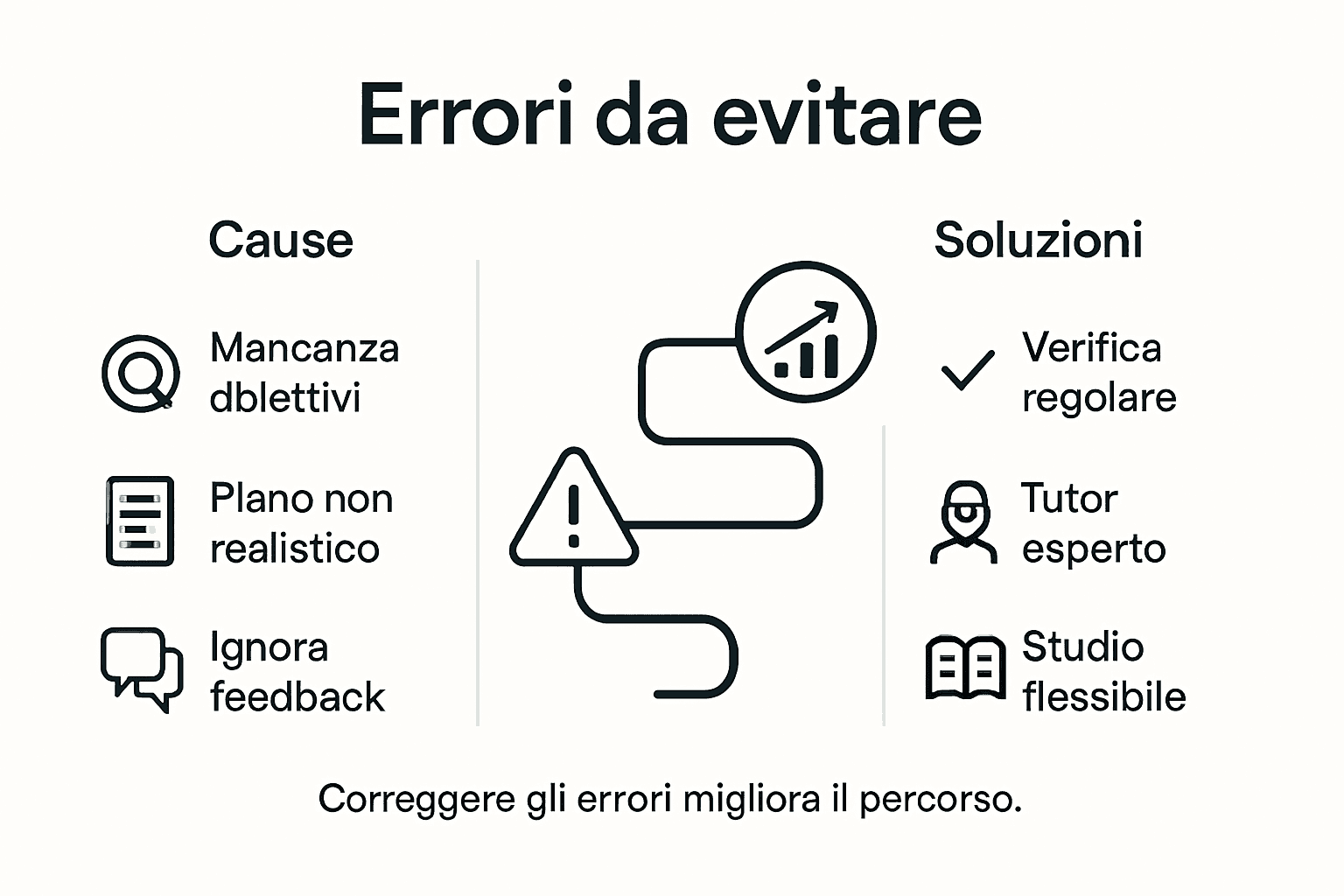 Infografica: gli errori più comuni nel recupero degli anni scolastici e come evitarli