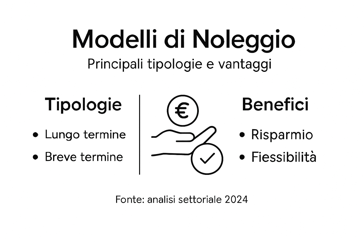 Infografica: tutte le soluzioni di noleggio e i benefici per chi sceglie questa opzione