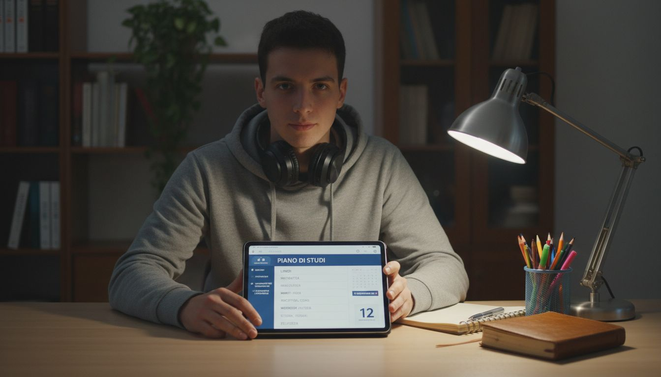 Lo studente accede al proprio piano di studi online.