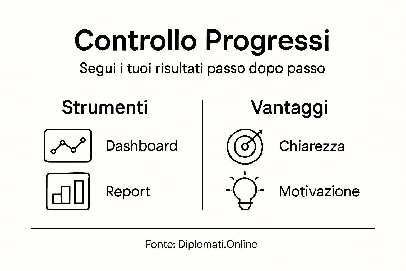Infografica per monitorare l’avanzamento del diploma online