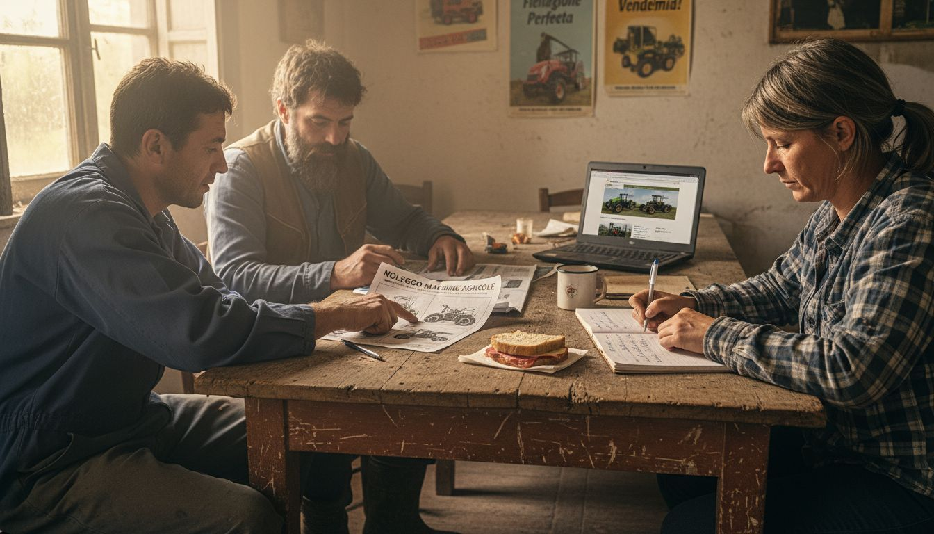 Il team si confronta sulle diverse soluzioni per il noleggio dei macchinari, valutando insieme le opzioni più adatte alle proprie esigenze.