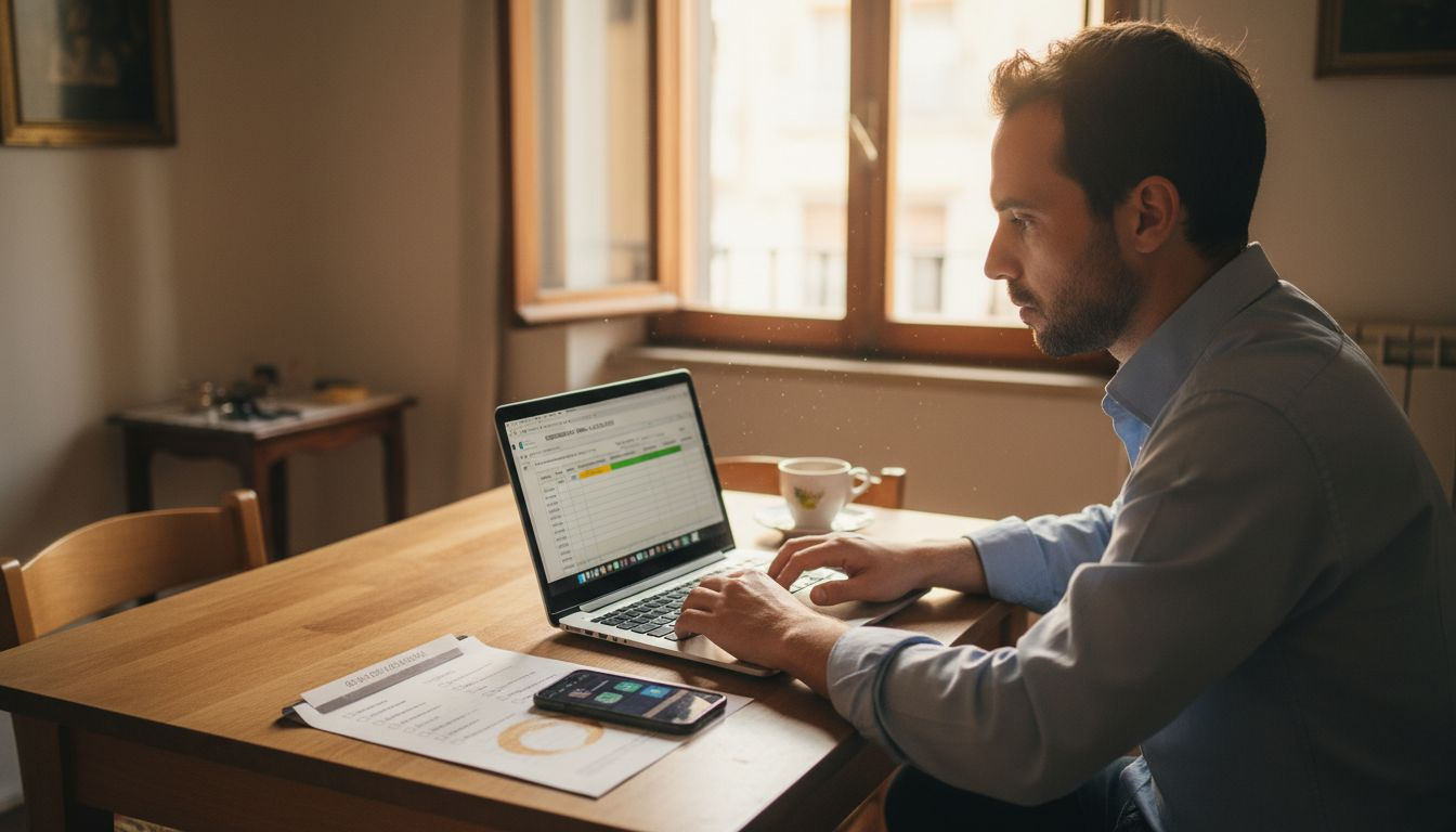 Studente lavoratore che si occupa dell’iscrizione agli esami online