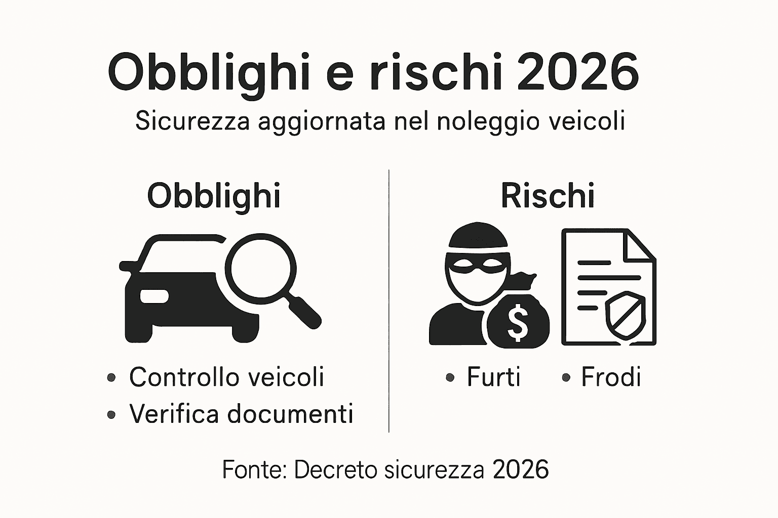 Infografica: tutto quello che devi sapere su obblighi e rischi del noleggio auto