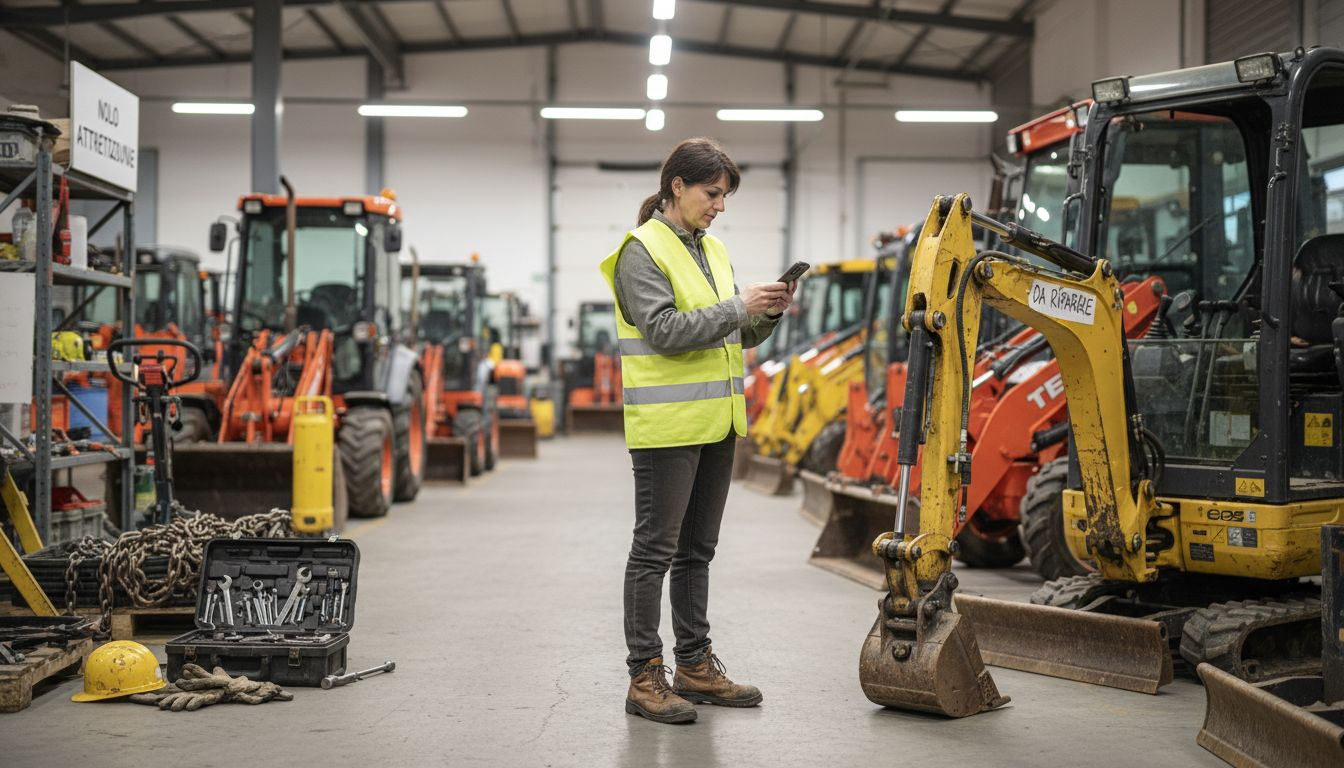 Un operatore scatta delle foto alle varie attrezzature disponibili per il noleggio.