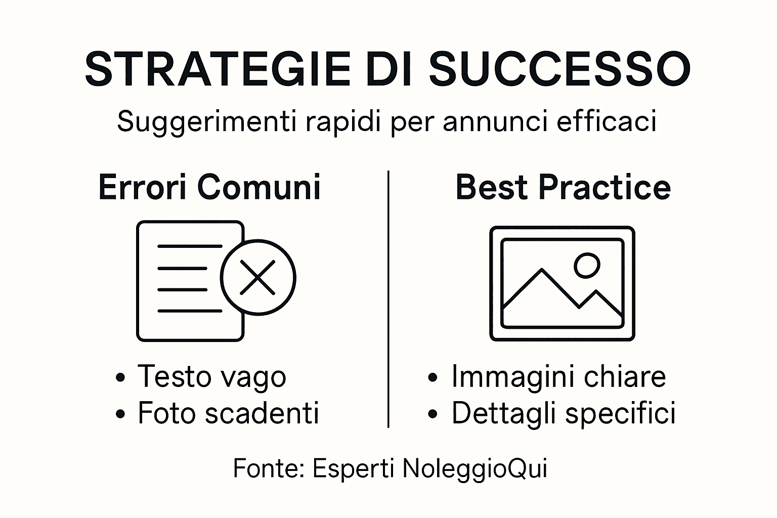 Infografica: le strategie vincenti per creare annunci efficaci nel settore del noleggio